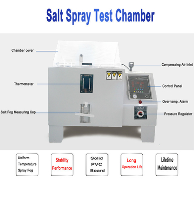 Cámara de espray uniforme de sal de la niebla del espray de la temperatura, mantenimiento fácil de la máquina del espray de sal